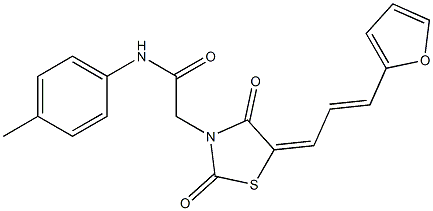 2-{5-[3-(2-furyl)-2-propenylidene]-2,4-dioxo-1,3-thiazolidin-3-yl}-N-(4-methylphenyl)acetamide