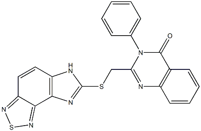 2-[(6H-imidazo[4,5-e][2,1,3]benzothiadiazol-7-ylsulfanyl)methyl]-3-phenyl-4(3H)-quinazolinone,,结构式