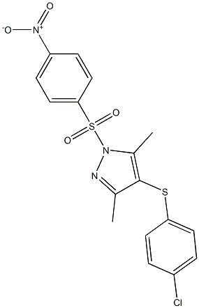 4-[(4-chlorophenyl)sulfanyl]-1-({4-nitrophenyl}sulfonyl)-3,5-dimethyl-1H-pyrazole|