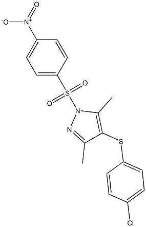  4-[(4-chlorophenyl)sulfanyl]-1-({4-nitrophenyl}sulfonyl)-3,5-dimethyl-1H-pyrazole