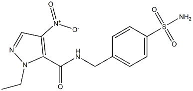 N-[4-(aminosulfonyl)benzyl]-1-ethyl-4-nitro-1H-pyrazole-5-carboxamide Structure