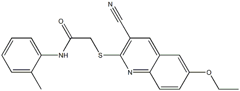 2-{[3-cyano-6-(ethyloxy)quinolin-2-yl]sulfanyl}-N-(2-methylphenyl)acetamide