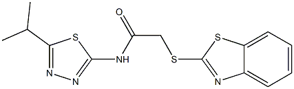 2-(1,3-benzothiazol-2-ylsulfanyl)-N-(5-isopropyl-1,3,4-thiadiazol-2-yl)acetamide Structure