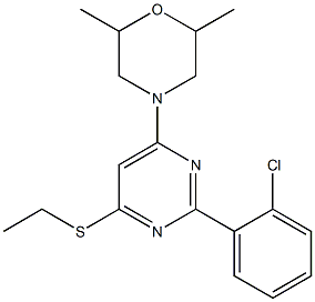 2-(2-chlorophenyl)-6-(2,6-dimethyl-4-morpholinyl)-4-pyrimidinyl ethyl sulfide Structure