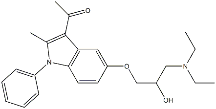 1-{5-[3-(diethylamino)-2-hydroxypropoxy]-2-methyl-1-phenyl-1H-indol-3-yl}ethanone,,结构式