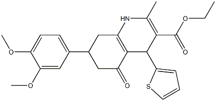 ethyl 7-(3,4-dimethoxyphenyl)-2-methyl-5-oxo-4-(2-thienyl)-1,4,5,6,7,8-hexahydro-3-quinolinecarboxylate