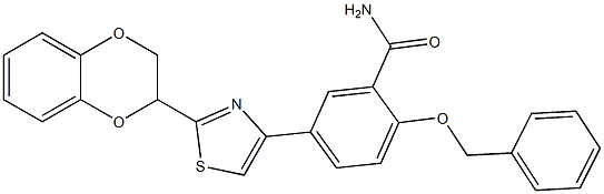 2-(benzyloxy)-5-[2-(2,3-dihydro-1,4-benzodioxin-2-yl)-1,3-thiazol-4-yl]benzamide