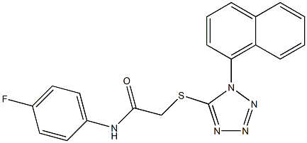 N-(4-fluorophenyl)-2-{[1-(1-naphthyl)-1H-tetraazol-5-yl]sulfanyl}acetamide Struktur