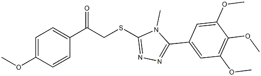 1-(4-methoxyphenyl)-2-{[4-methyl-5-(3,4,5-trimethoxyphenyl)-4H-1,2,4-triazol-3-yl]sulfanyl}ethanone Struktur