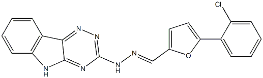 5-(2-chlorophenyl)-2-furaldehyde 5H-[1,2,4]triazino[5,6-b]indol-3-ylhydrazone,,结构式