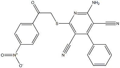 2-amino-6-{[2-(4-nitrophenyl)-2-oxoethyl]sulfanyl}-4-phenyl-3,5-pyridinedicarbonitrile 结构式