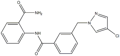 2-({3-[(4-chloro-1H-pyrazol-1-yl)methyl]benzoyl}amino)benzamide Struktur