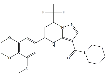 3-(1-piperidinylcarbonyl)-7-(trifluoromethyl)-5-(3,4,5-trimethoxyphenyl)-4,5,6,7-tetrahydropyrazolo[1,5-a]pyrimidine Struktur