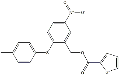 5-nitro-2-[(4-methylphenyl)sulfanyl]benzyl 2-thiophenecarboxylate Struktur