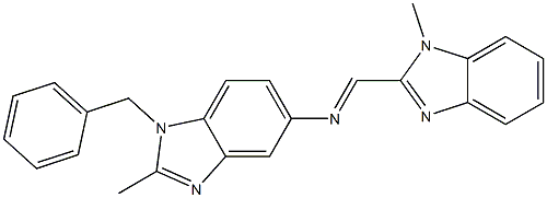 N-(1-benzyl-2-methyl-1H-benzimidazol-5-yl)-N-[(1-methyl-1H-benzimidazol-2-yl)methylene]amine Struktur