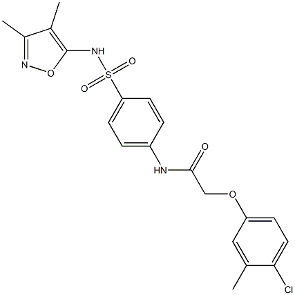 2-(4-chloro-3-methylphenoxy)-N-(4-{[(3,4-dimethyl-5-isoxazolyl)amino]sulfonyl}phenyl)acetamide,,结构式