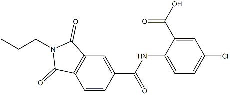 5-chloro-2-{[(1,3-dioxo-2-propyl-2,3-dihydro-1H-isoindol-5-yl)carbonyl]amino}benzoic acid 结构式