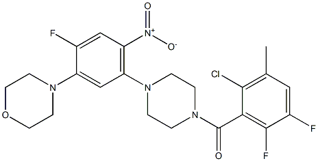 4-{5-[4-(2-chloro-5,6-difluoro-3-methylbenzoyl)-1-piperazinyl]-2-fluoro-4-nitrophenyl}morpholine