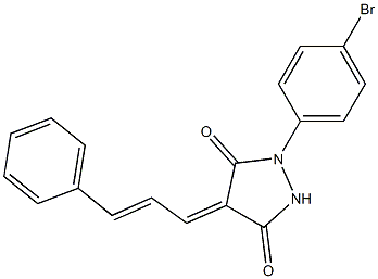 1-(4-bromophenyl)-4-(3-phenyl-2-propenylidene)-3,5-pyrazolidinedione,,结构式