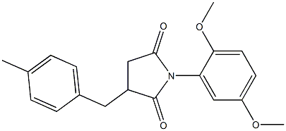 1-(2,5-dimethoxyphenyl)-3-(4-methylbenzyl)pyrrolidine-2,5-dione 结构式