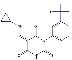 5-[(cyclopropylamino)methylene]-2-thioxo-1-[3-(trifluoromethyl)phenyl]dihydro-4,6(1H,5H)-pyrimidinedione Structure