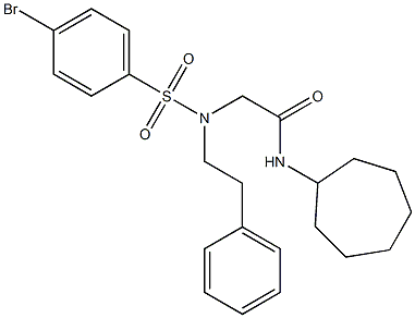 2-[[(4-bromophenyl)sulfonyl](2-phenylethyl)amino]-N-cycloheptylacetamide