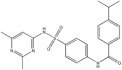 N-(4-{[(2,6-dimethyl-4-pyrimidinyl)amino]sulfonyl}phenyl)-4-isopropylbenzamide 结构式