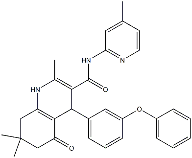 2,7,7-trimethyl-N-(4-methylpyridin-2-yl)-5-oxo-4-(3-phenoxyphenyl)-1,4,5,6,7,8-hexahydroquinoline-3-carboxamide