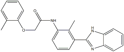 N-[3-(1H-benzimidazol-2-yl)-2-methylphenyl]-2-(2-methylphenoxy)acetamide 化学構造式