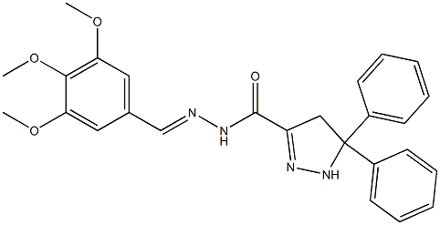 5,5-diphenyl-N'-(3,4,5-trimethoxybenzylidene)-4,5-dihydro-1H-pyrazole-3-carbohydrazide,,结构式