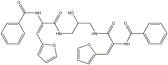 N-[1-{[(3-{[2-(benzoylamino)-3-(2-furyl)acryloyl]amino}-2-hydroxypropyl)amino]carbonyl}-2-(2-furyl)vinyl]benzamide Structure