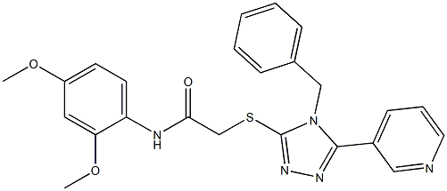 2-{[4-benzyl-5-(3-pyridinyl)-4H-1,2,4-triazol-3-yl]sulfanyl}-N-(2,4-dimethoxyphenyl)acetamide,,结构式