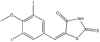 5-(3,5-diiodo-4-methoxybenzylidene)-2-thioxo-1,3-thiazolidin-4-one,,结构式