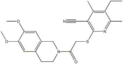  2-{[2-(6,7-dimethoxy-3,4-dihydroisoquinolin-2(1H)-yl)-2-oxoethyl]sulfanyl}-5-ethyl-4,6-dimethylnicotinonitrile