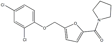 1-{5-[(2,4-dichlorophenoxy)methyl]-2-furoyl}pyrrolidine,,结构式