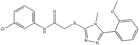 N-(3-chlorophenyl)-2-({4-methyl-5-[2-(methyloxy)phenyl]-4H-1,2,4-triazol-3-yl}sulfanyl)acetamide Structure