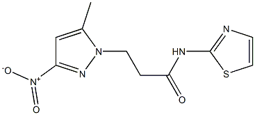 3-{3-nitro-5-methyl-1H-pyrazol-1-yl}-N-(1,3-thiazol-2-yl)propanamide Structure