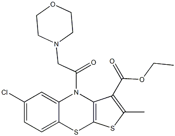 ethyl 6-chloro-2-methyl-4-(4-morpholinylacetyl)-4H-thieno[2,3-b][1,4]benzothiazine-3-carboxylate Struktur