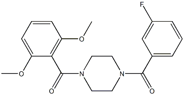 1-(2,6-dimethoxybenzoyl)-4-(3-fluorobenzoyl)piperazine,,结构式