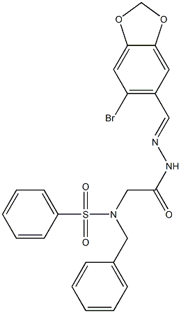 N-benzyl-N-(2-{2-[(6-bromo-1,3-benzodioxol-5-yl)methylene]hydrazino}-2-oxoethyl)benzenesulfonamide 结构式