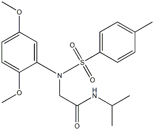 2-{2,5-dimethoxy[(4-methylphenyl)sulfonyl]anilino}-N-isopropylacetamide,,结构式