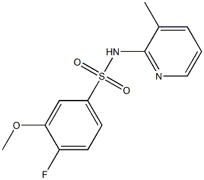 4-fluoro-3-methoxy-N-(3-methyl-2-pyridinyl)benzenesulfonamide 结构式