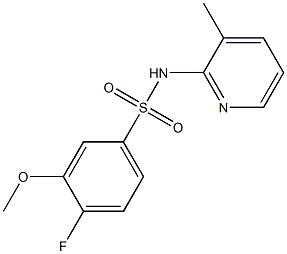 4-fluoro-3-methoxy-N-(3-methyl-2-pyridinyl)benzenesulfonamide,,结构式