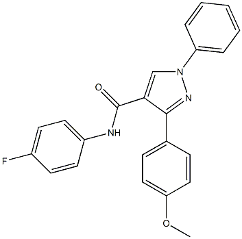 N-(4-fluorophenyl)-3-[4-(methyloxy)phenyl]-1-phenyl-1H-pyrazole-4-carboxamide Structure