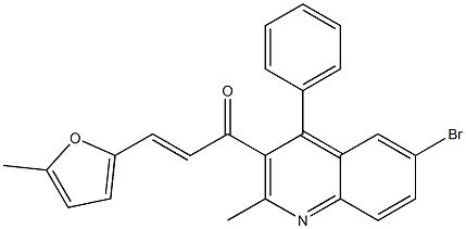 1-(6-bromo-2-methyl-4-phenyl-3-quinolinyl)-3-(5-methyl-2-furyl)-2-propen-1-one Struktur