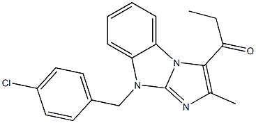 1-[9-(4-chlorobenzyl)-2-methyl-9H-imidazo[1,2-a]benzimidazol-3-yl]-1-propanone Structure