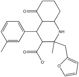 tetrahydro-2-furanylmethyl 2-methyl-4-(3-methylphenyl)-5-oxo-1,4,5,6,7,8-hexahydro-3-quinolinecarboxylate Structure