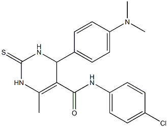 N-(4-chlorophenyl)-4-[4-(dimethylamino)phenyl]-6-methyl-2-thioxo-1,2,3,4-tetrahydro-5-pyrimidinecarboxamide Struktur