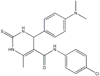 N-(4-chlorophenyl)-4-[4-(dimethylamino)phenyl]-6-methyl-2-thioxo-1,2,3,4-tetrahydro-5-pyrimidinecarboxamide,,结构式