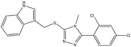 3-({[5-(2,4-dichlorophenyl)-4-methyl-4H-1,2,4-triazol-3-yl]sulfanyl}methyl)-1H-indole Struktur